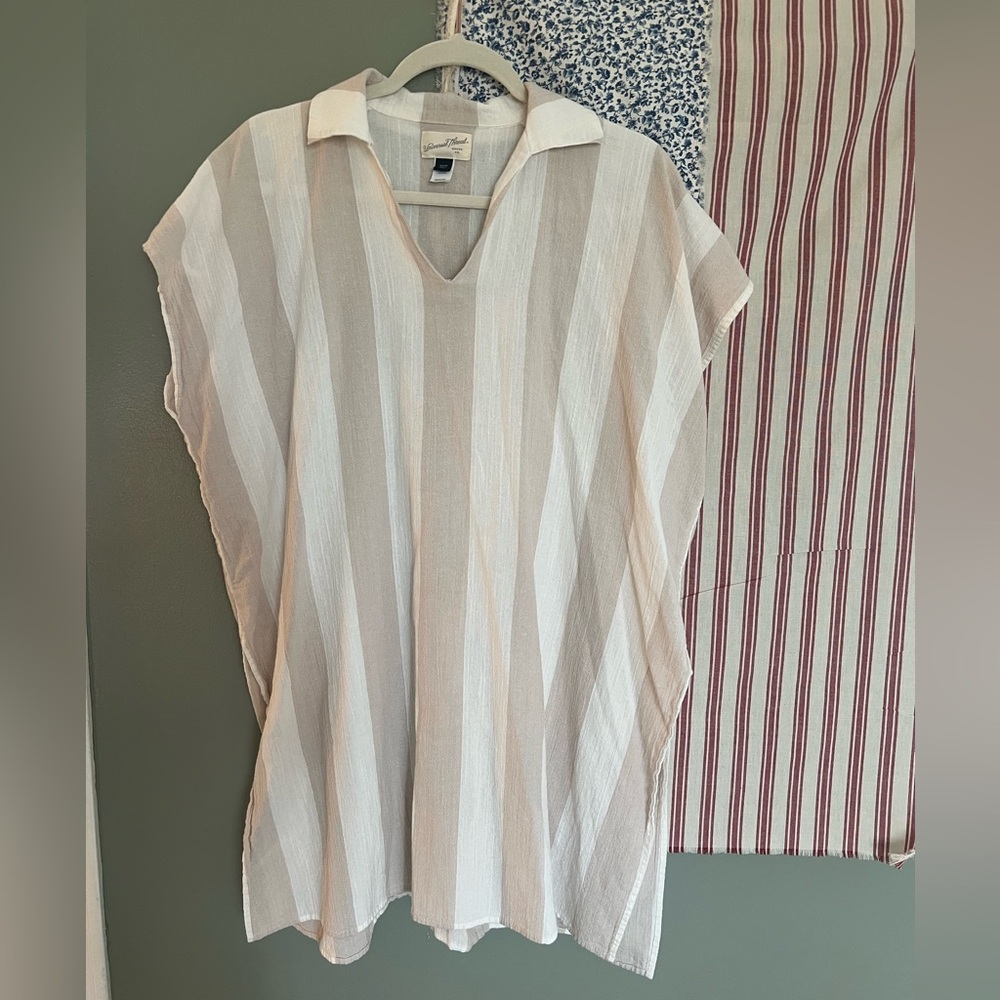 Universal Thread Beige and White Striped Top